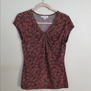 Liz Claiborne Women's Multicolor V-Neck Blouse